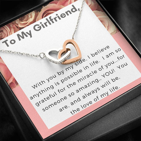 Interlocking Hearts Necklace for Girlfriend | Custom Heart Design