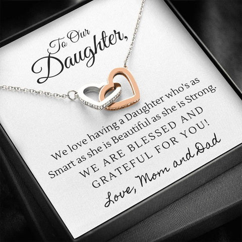 Interlocking Hearts Necklace for Daughter | Custom Heart Design