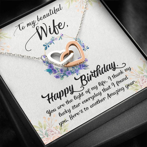 Interlocking Hearts Necklace for Wife's Birthday | Custom Heart Design