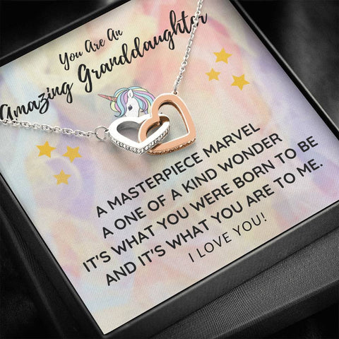 A Masterpiece Marvel, Interlocking Hearts Necklace for Granddaughter - Custom Heart Design