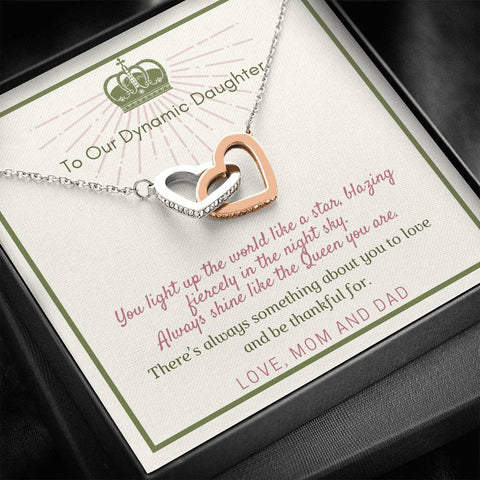 Sentimental Interlocking Hearts Necklace for Daughter | Custom Heart Design