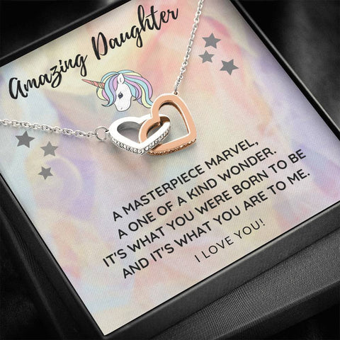 Interlocking Hearts Necklace for Daughter | Custom Heart Design