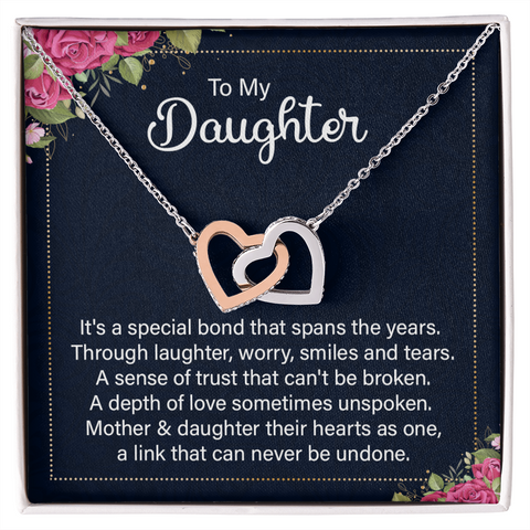 Mother & Daughter Interlocking Hearts Necklace | Custom Heart Design