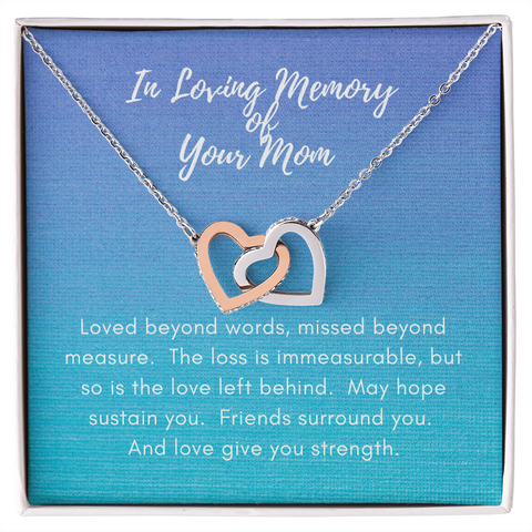 Remembrance Mom Interlocking Hearts Necklace | Custom Heart Design
