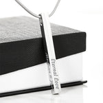 The day we married ~ Vertical Stick Necklace - Custom Heart Design
