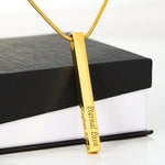 Dad Remembrance, A bit of heaven in our home-Vertical Stick Necklace - Custom Heart Design