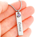 Dad Remembrance, You're still with me-Birthstone Name Necklace - Custom Heart Design
