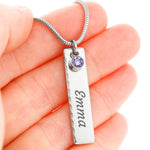 Mommy's First Christmas-Birthstone/Name Necklace - Custom Heart Design