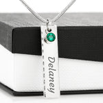 Mommy's First Christmas-Birthstone/Name Necklace - Custom Heart Design