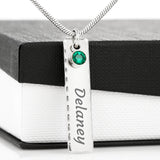 Mommy's First Christmas-Birthstone/Name Necklace - Custom Heart Design