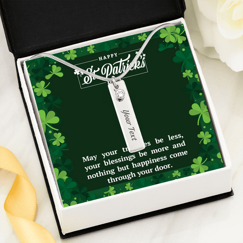 St Pat’s Blessing-Birthstone Necklace - Custom Heart Design