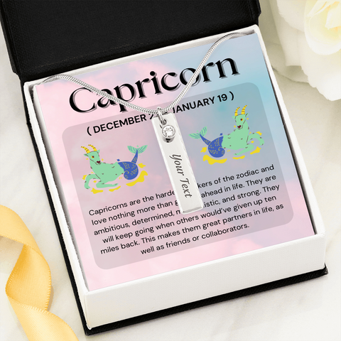 Birthstone Necklace-Capricorn - Custom Heart Design