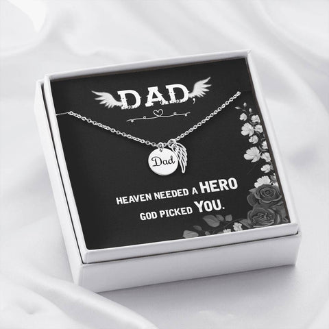 Dad Remembrance-Heaven needed a HERO. - Custom Heart Design