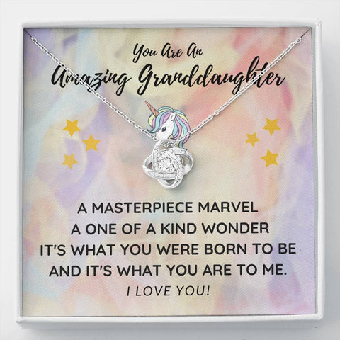 Sentimental Love Knot Necklace For Granddaughter | Custom Heart Design