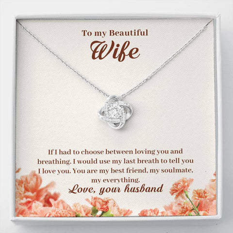 Sentimental Love Knot Necklace For Wife | Custom Heart Design