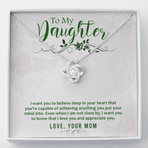Sentimental Love Knot Necklace for Daughter | Custom Heart Design