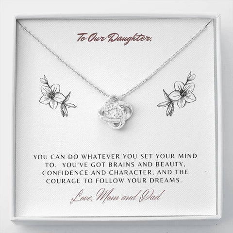 Love Knot Necklace for Daughter | Custom Heart Design