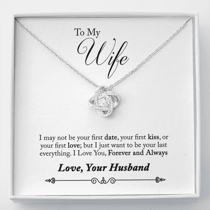 Minimalist Love Knot Necklace for Wife | Custom Heart Design