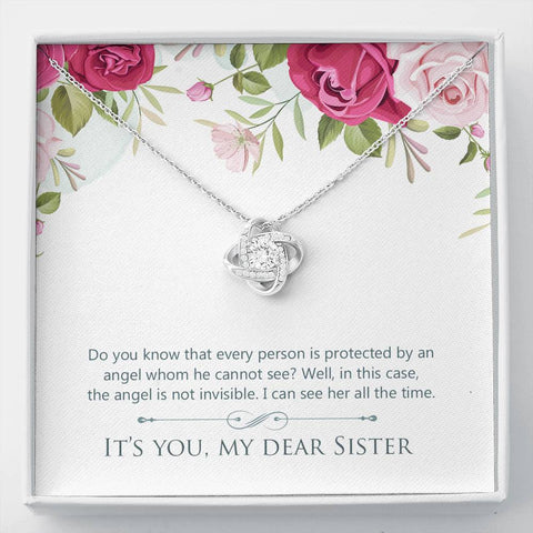 Love Knot Necklace for Sister | Custom Heart Design