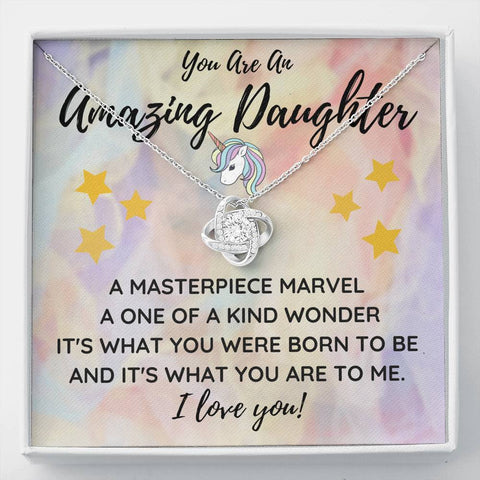 Sentimental Love Knot Necklace for Daughter | Custom Heart Design