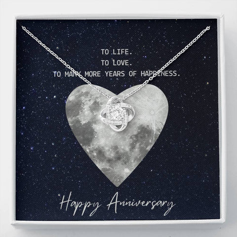 Happy Anniversary-Love Knot Necklace for Wife | Custom Heart Design