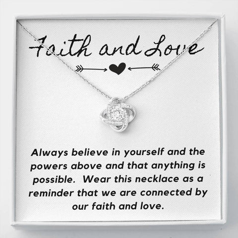 Faith and Love-Love Knot Necklace | Custom Heart Design