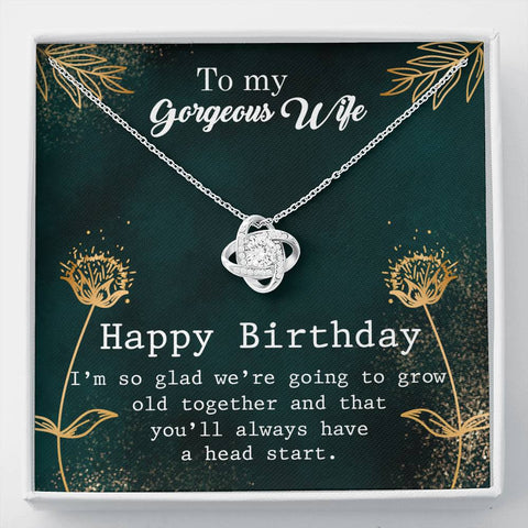 Happy Birthday-Love Knot Necklace for Wife | Custom Heart Design