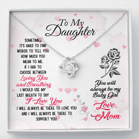 Love Knot Necklace for Daughter From Mom | Custom Heart Design