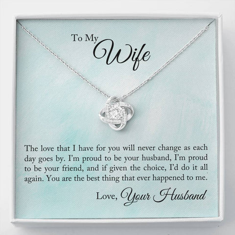 Love Knot Necklace for Wife, From Husband | Custom Heart Design