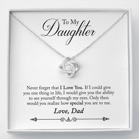 You are special to me-Love Knot Necklace to Daughter From Dad | Custom Heart Design