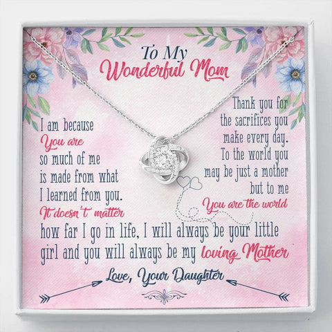 Love Knot Necklace for Mom From Daughter | Custom Heart Design