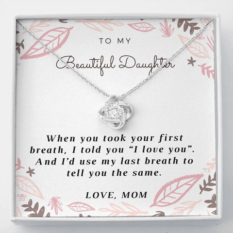 Love Knot Necklace for Daughter from Mom | Custom Heart Design