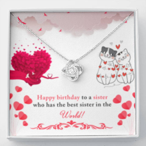 Love Knot Necklace for Sister's Birthday | Custom Heart Design