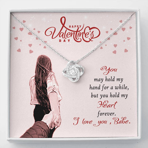 Love Knot Necklace for Her, Valentine Day Gift - Custom Heart Design