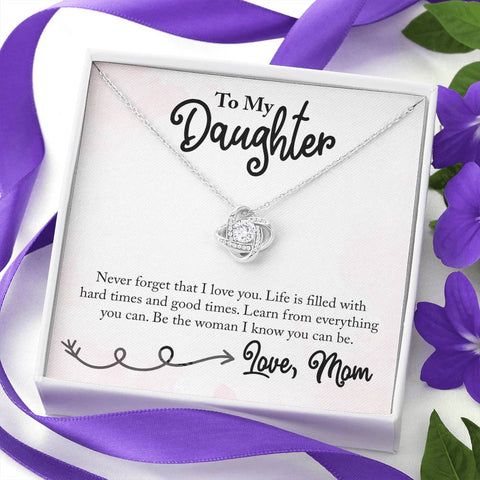 Love Knot Necklace for Daughter, From Mom | Custom Heart Design