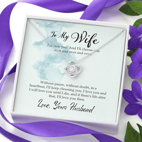 Sentimental Love Knot Necklace for Wife | Custom Heart Design