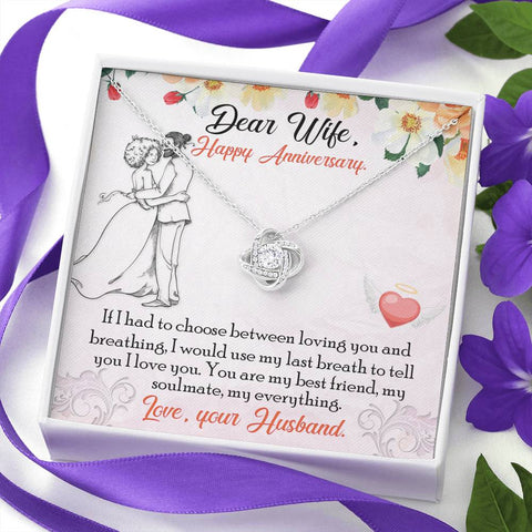 Anniversary Gift Love Knot Necklace for Wife | Custom Heart Necklace