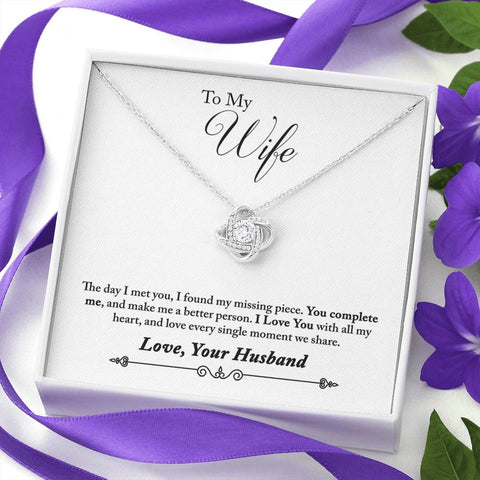 Sentimental Love Knot Necklace for Wife | Custom Heart Design