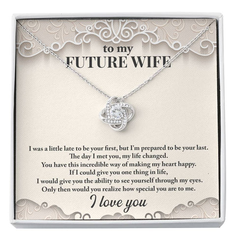Love Knot Necklace for Fiancé | Custom Heart Design