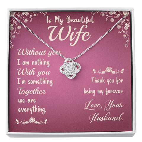 Sentimental Love Knot Necklace for Wife | Custom Heart Design