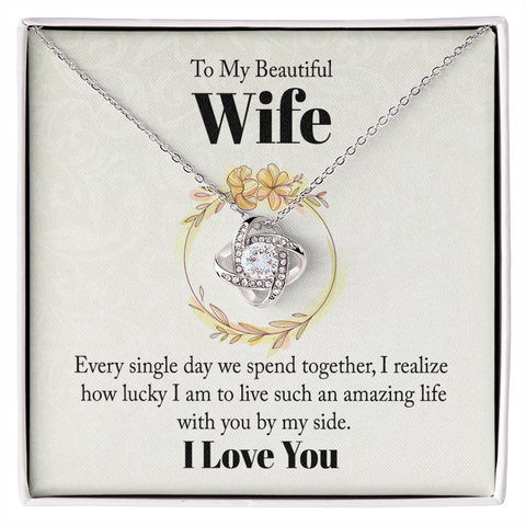Senitmental Love Knot Necklace for Wife | Custom Heart Design