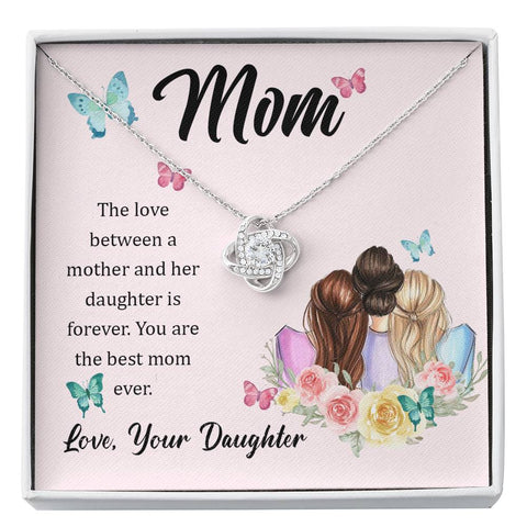 Mother Daughter Gift, Love Knot Necklace for Mom | Custom Heart Design