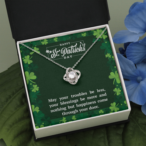 St. Patrick's Irish Blessings-Love Knot Necklace | Custom Heart Design
