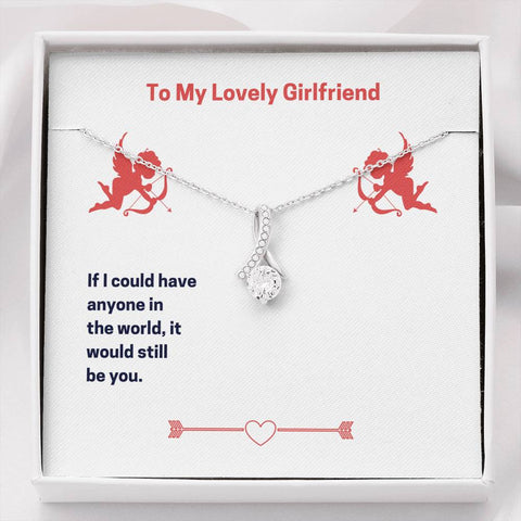 Alluring Beauty Solitaire Necklace for Girlfriend | Custom Heart Design 