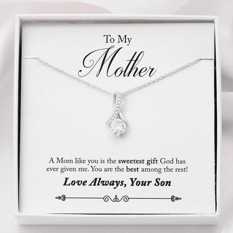 Alluring Beauty Solitaire Necklace for Mother | Custom Heart Design