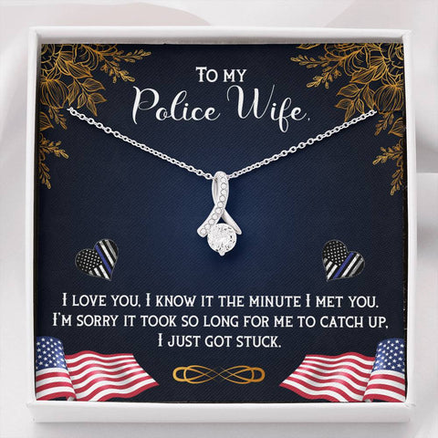 Alluring Beauty Solitaire Necklace for Police Wife | Custom Heart Design