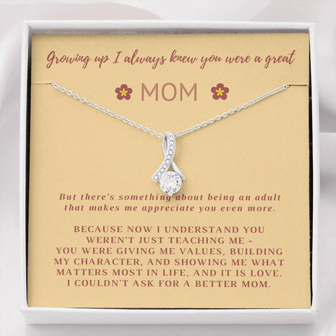 Alluring Beauty Solitaire Necklace for Mom | Custom Heart Design
