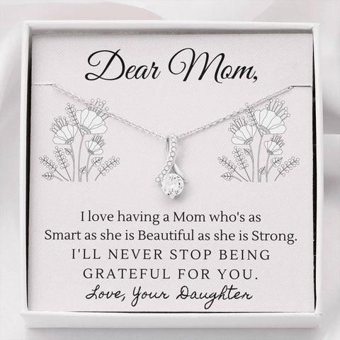Alluring Beauty Solitaire Necklace for Mom | Custom Heart Design