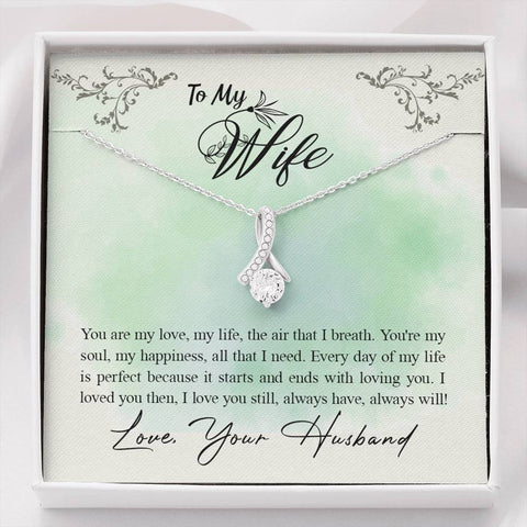 You are my happiness-Alluring Beauty Solitaire Necklace for Wife | Custom Heart Design