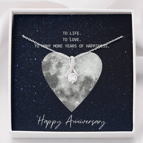 Solitaire Necklace for Wife Anniversary | Custom Heart Design